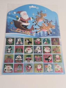 Aufkleber für Adventskal.metallic, 1-24