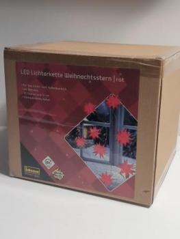 Idena 10er Weihnachtssterne LED Lichterkette rot