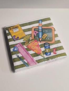 Serviette 33x33cm Schule Benvenuti Alla Scuola