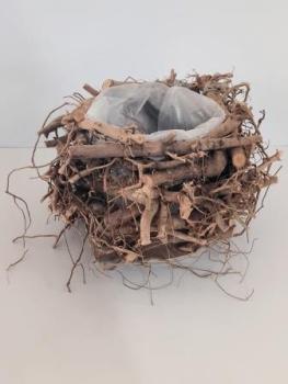 Pflanzgefäß rund Wurzelholz braun hell12 x 23 x 15 cm