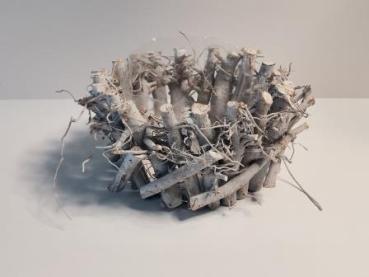 Wurzelholz Pflanzgefäß grau 13 x 10 cm