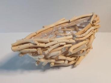 Pflanzschiff aus dicker Weise hell gebleicht30 x 15 x 10 x 12