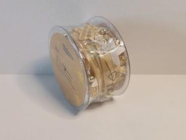Weihnachtsband 3 m go/beige Stern  Stk