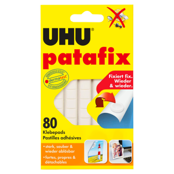 UHU patafix doppelseitige Klebepads 1,0 x 1,0 cm, 80 St.
