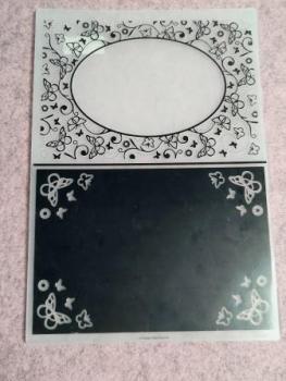 A4 Prägeschablone - Schmetterling/qmuster Mit Passepartout