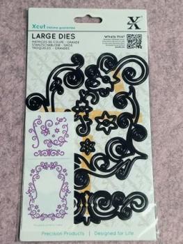 Stanzschablonen Groß (7Stk) - Geblümte Schnörkel