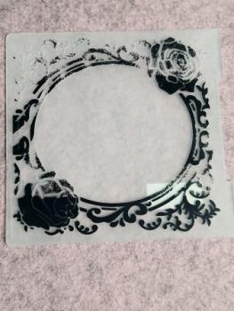 15 x 15cm Prägeschablone - Rosenrahmen