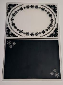 A4 Prägeschablone - Schneeflocken-Rahmen