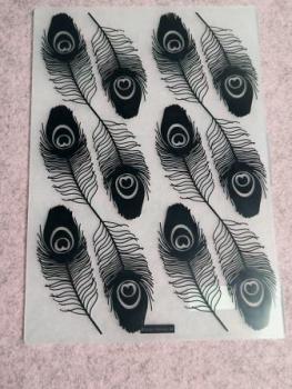 A4 Prägeschablone - Pfauenfedern