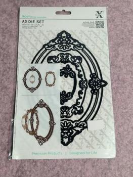 A5 Stanzschablonen Set (3Stk) - Kunstvolle Rahmen Oval