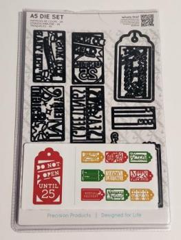 A5 Stanzschablonen Set (12 Stk) - Christmas Geschenkanhänger