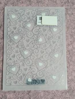 110 x 150mm Schneide- und Prägeschablone - Herzmuster