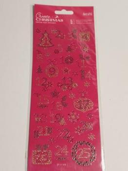 Glitter Weihnachtssticker rot