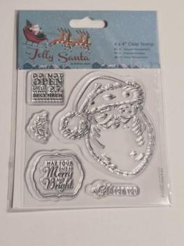 10 x 10cm Präzisionsstempel - Jolly Santa - Weihnachtsmann