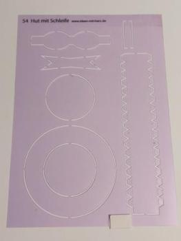 Design-Schablone Nr. 54 "Hut mit Schleife", DIN A4