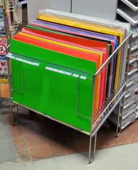 A2 Papier-Sortier-Bodenständer 20 Fächer silber  leer