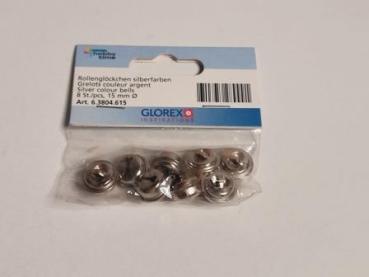 Rollenglöckchen silber 15 mm, 8 Stück 63804615