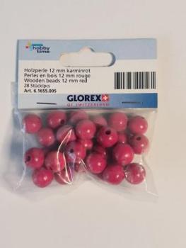 Holzperlen 12mm karminrot