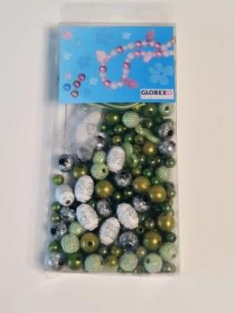 Perlen-Set grün/weiß  GLOREX 	61631002