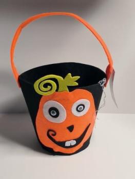 Kürbis Eimer Süßes oder Saures schwarz/orange