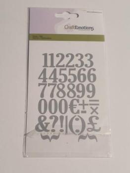 Stanzschablone Zahlen