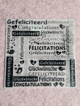 Multi Language Text Embossing Folders - Congratulations