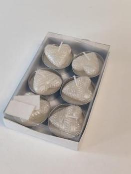 Teelicht 6ST Herz weiß