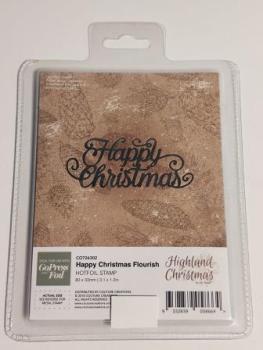 Hotfoil Stamp - Highland Christmas - Happy Christmas Flourish (1pc)