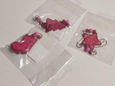 Weihnachtsanhänger pink ca 5cm Holz