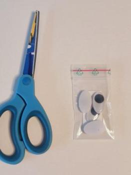 Wackelaugen oval 25 x 14 mm weiß mit schwarzer Pupill