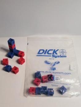 Dick-System 170100 20 Steckwürfel, rot/blauje 10 rot und blau