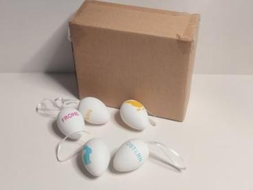 Ostereierset bedruckt weiß ca 6 cm