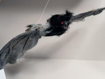 Deko-Fledermaus grau/schwarz 55cm