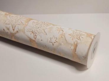 CREApop® Dekostoff 30m x 15 m, Sterne creme  ldm