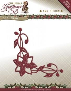 Die - Amy Design - Christmas Greetings - Poinsettia Corner