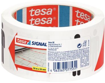 Klebeband Bitte Abstand halten, 50 m x 50 mm, PP, SK, weiß/rot