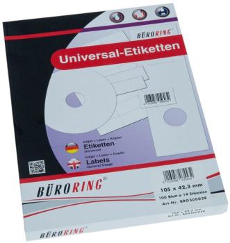 Büroring Etiketten, A4, 105 x 42,3mm, 1400 Etiketten