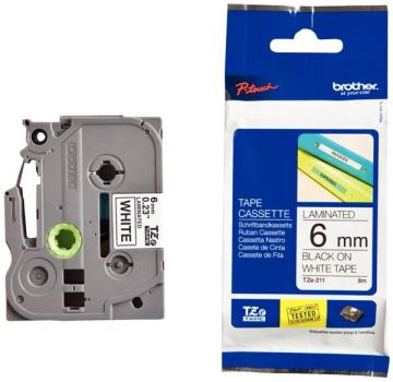 Schriftbandkassette TZE211 laminiert, 6mm breit/ 8m lang