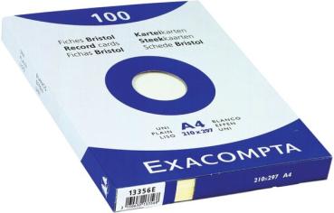 Karteikarten A4 blanko weiß 100 Stück #13306E