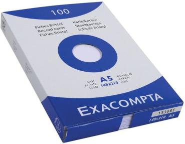 Karteikarten A5 blanko weiß 100 Stück #13308E