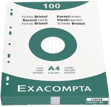 Karteikarten A4 liniert weiß 100 Stück #13806B
