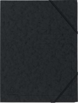 Eckspanner mit Gummizug, A4, schwarz ohne Klappen - Colorspan