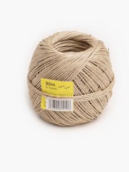 Naturfaserkordel mittelstark 2fach 80m, ca. 1mm Ø, für Pakete bis 8 kg