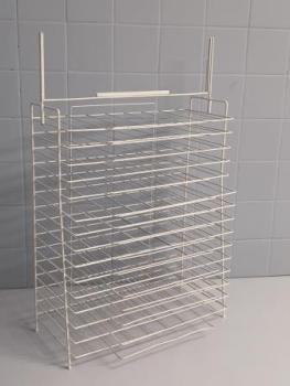 Heft-/ Buchumschlagständer Metall weiß 15 Fächer