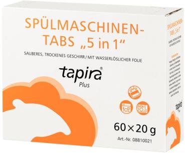 Tapira plus Spülmaschinen-Tabs 5in1 Reiniger, Klarspüler, Salzfunktion,
