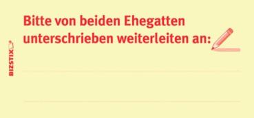 Haftnotizen 75 x 35 mm, gelb Bitte von beiden Ehegatten unter-