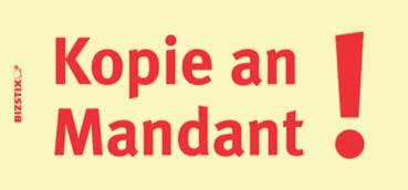 Haftnotizen 75 x 35 mm, gelb Kopie an Mandant