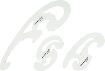 Burmesterkurven-Set, 3-tlg. Kunst- stoff, transparent