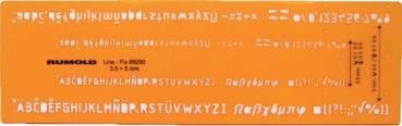Schriftschablone, Schrifthöhe 3,5mm und 5mm, für Fineliner und