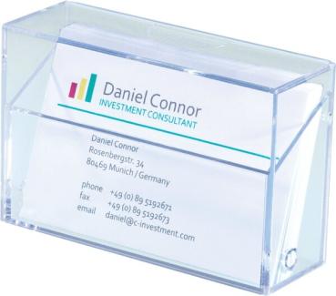 Visitenkarten-Box Hartplastik glasklar